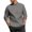 Dark Gray, variant on WTOBBY Men's 3/4 Sleeve Shirt Stand Collar Casual Loose Fit Pocket Breathable Solid Color Summer Resort Wear Button Front Lightweight Travel Top,Black L
