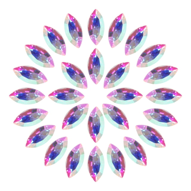 Uxcell 100 Pcs Perles en Forme d'Il de Cheval avec Strass pour Fabrication de Bijoux Multicolores