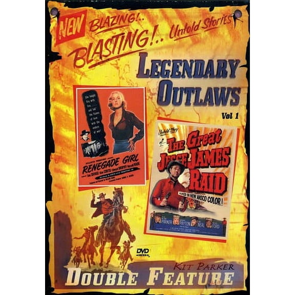 Legendary Outlaws Double Feature: Volume 1: The Great Jesse James Raid / Renegade Girl (DVD), Kit Parker Films, Western