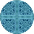 thumbnail image 1 of Ahgly Company Indoor Square Patterned Blue Eyes Blue Area Rugs, 3' Square, 1 of 6