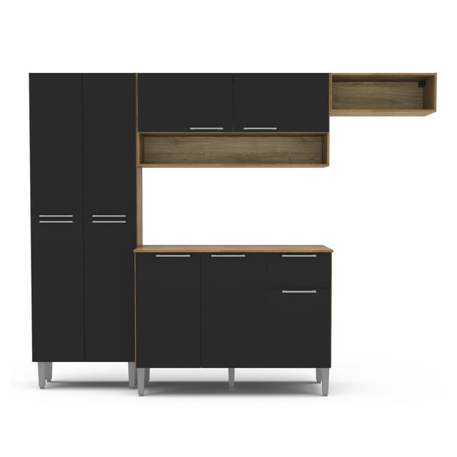 Cocina Integral Estandar de 2.32 cm Color Negro con Café Mobi