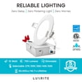 thumbnail image 3 of Luxrite 4 inch Ultra Thin LED Recessed Light with Junction Box 10W 5 Color Selectable Dimmable 750 Lumens ETL Rated 16-Pack, 3 of 8