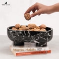 thumbnail image 5 of Radicaln Marble Oval Bowl With Stand 10" Inches Black Handmade Candy Dish and Candle Holder, Ideal Key Bowl, Fruit and Decorative Bowl For Entryway Table, 5 of 6