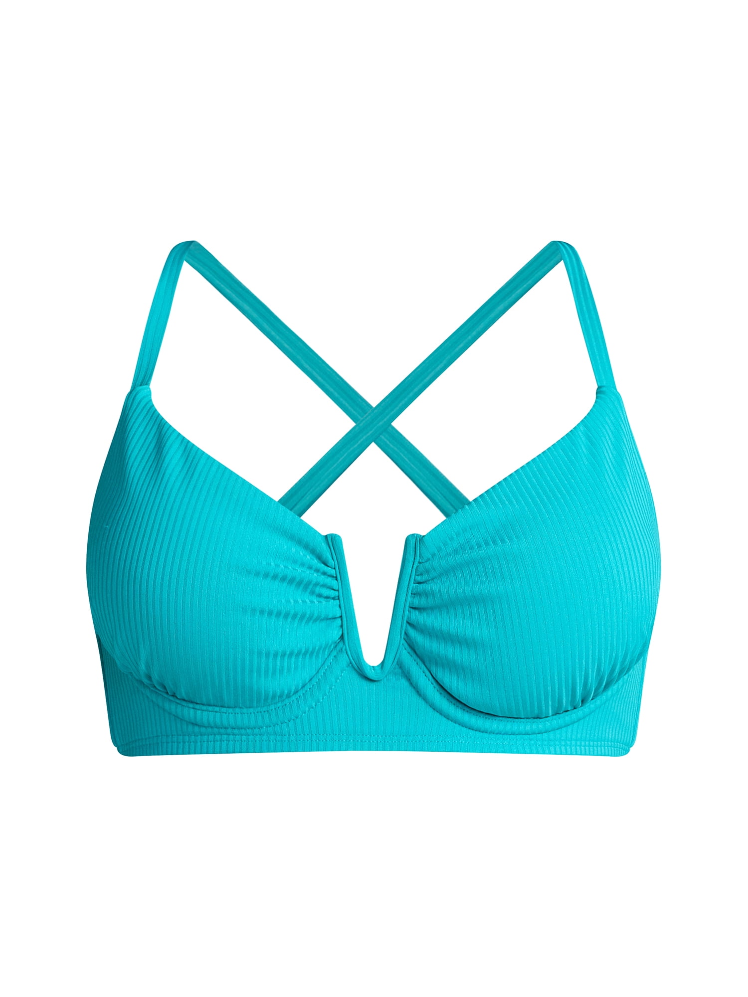Time and Tru Women's and Women's Plus V Wire Underwire Bikini Top, Sizes XS-2X