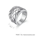 thumbnail image 2 of HIJONES Men Women's Woven Mesh Ring Vintage Personalized Stainless Steel Hip Hop Ring Band Finger Jewelry Gold Size 10, 2 of 6