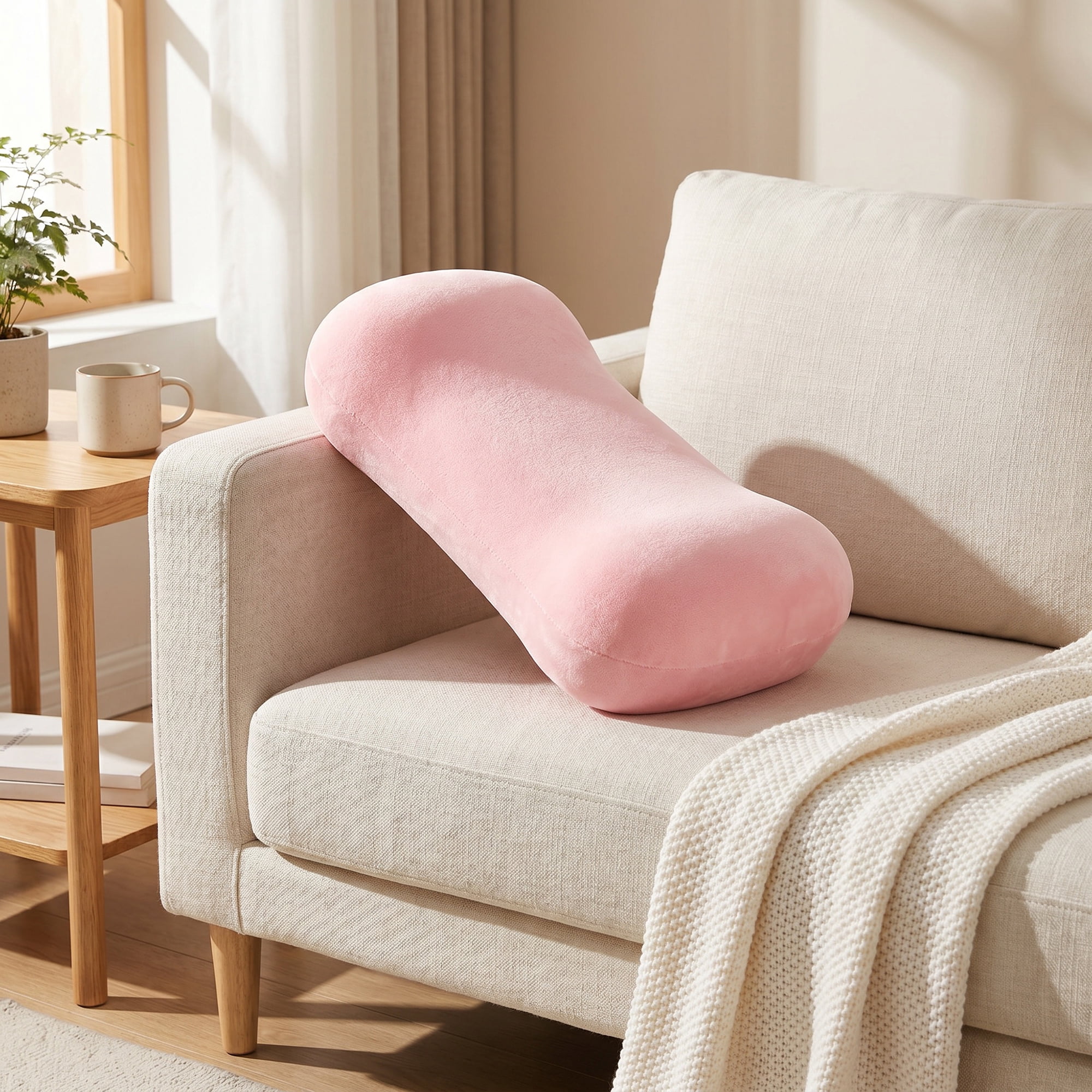 Unique Bargains Neck Pillow Sponge Cervical Support for Sleeping Pink B 16.5"x7.9"x4.3"