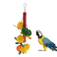 thumbnail image 2 of Bird Toy Colorful Wood and Hanging Rattan Ball for Small Medium Large Birds. Chewing Parrot Cage Bird Toys for Cockatoo African Grey Cockatiel and other Birds, 2 of 10