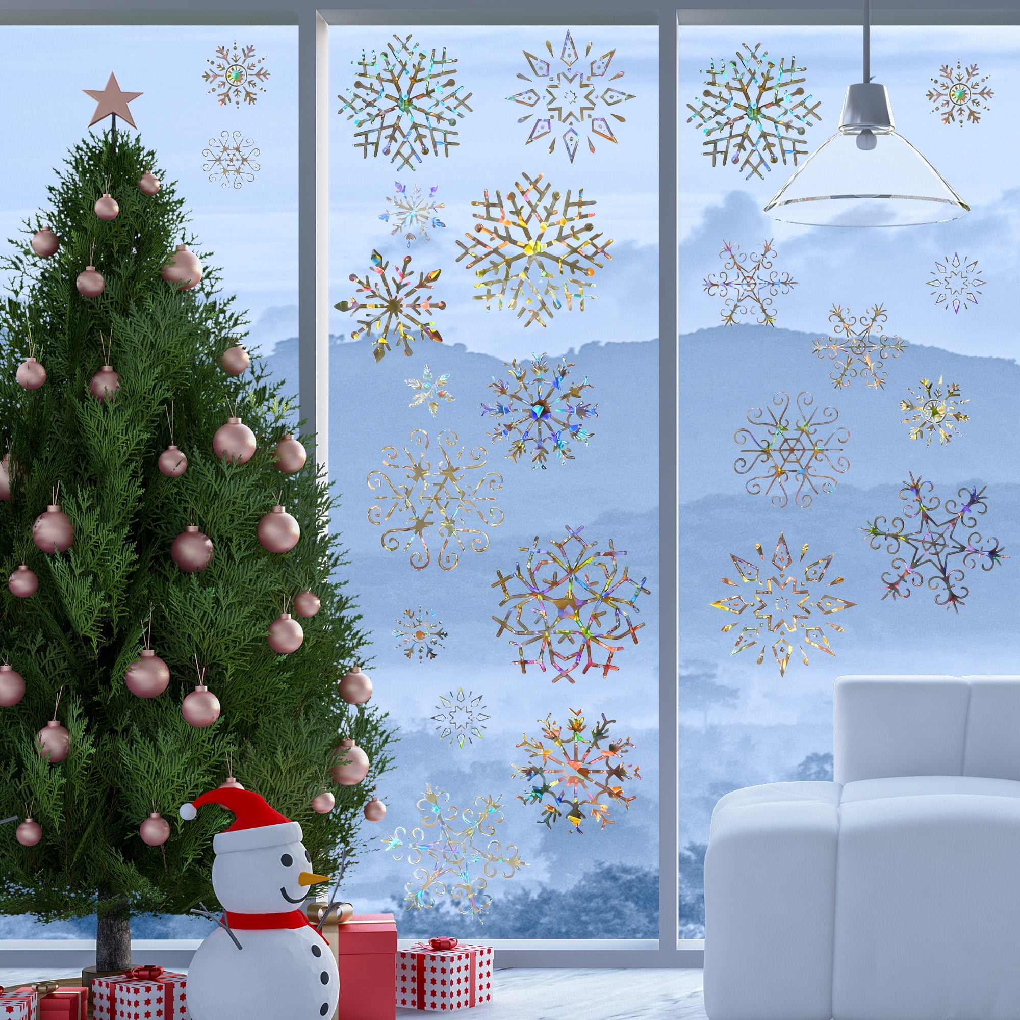 Unique Bargains Snowflake Window Decal for Windows and Home Geometric Multicolor