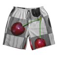 thumbnail image 3 of Uemuo Cherries laid Pattern Men's Swim Trunks Hawaiian Beach Bathing Suit Swimsuits Beach Quick-Dry Shorts with Pockets-Medium, 3 of 9