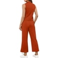 thumbnail image 7 of Women's Mock Neck Two Piece Sets Summer Sleeveless Tank with Wide Leg Crop Pants Casual Vacation Lounge Outfits 2026 Orange M, 7 of 7