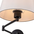 thumbnail image 3 of C Cattleya 2-Pack Indoor Wall Light with Linen Shade Black Finish Swing Arm Wall Light Plug-In/Hardwired, 3 of 8