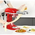 thumbnail image 3 of Accessoire pour Machine à Pâtes pour Batteur sur Socle KitchenAid, Rouleau à Pâtes 3-en-1 en Acier Inoxydable avec Coupe-Spaghettis et Fettuccines, 8 Réglages d'Épaisseur, 5,7-, 3 of 8
