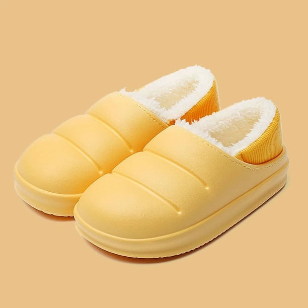 Zapatillas de algodón impermeables de suela gruesa para el hogar, para mujer, para uso exterior en invierno, con bolsa y tacón, antideslizantes, para parejas, cálidas, acolchadas de algodón