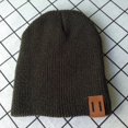 thumbnail image 1 of Otoño/Invierno 11 Etiqueta de cuero Invierno Gorro de lana para padres e hijos Gorro cálido Gorro de punto, 1 of 6