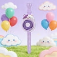 thumbnail image 5 of Personal Fan with Wrist Strap, Cute Cat Shaped Wrist Fan, USB Rechargeable Wearable Watch Fan, 3 Speed Adjustable Portable Mini Fan with Foldable Head for Outdoor Travel and Daily Use, Purple, 5 of 7