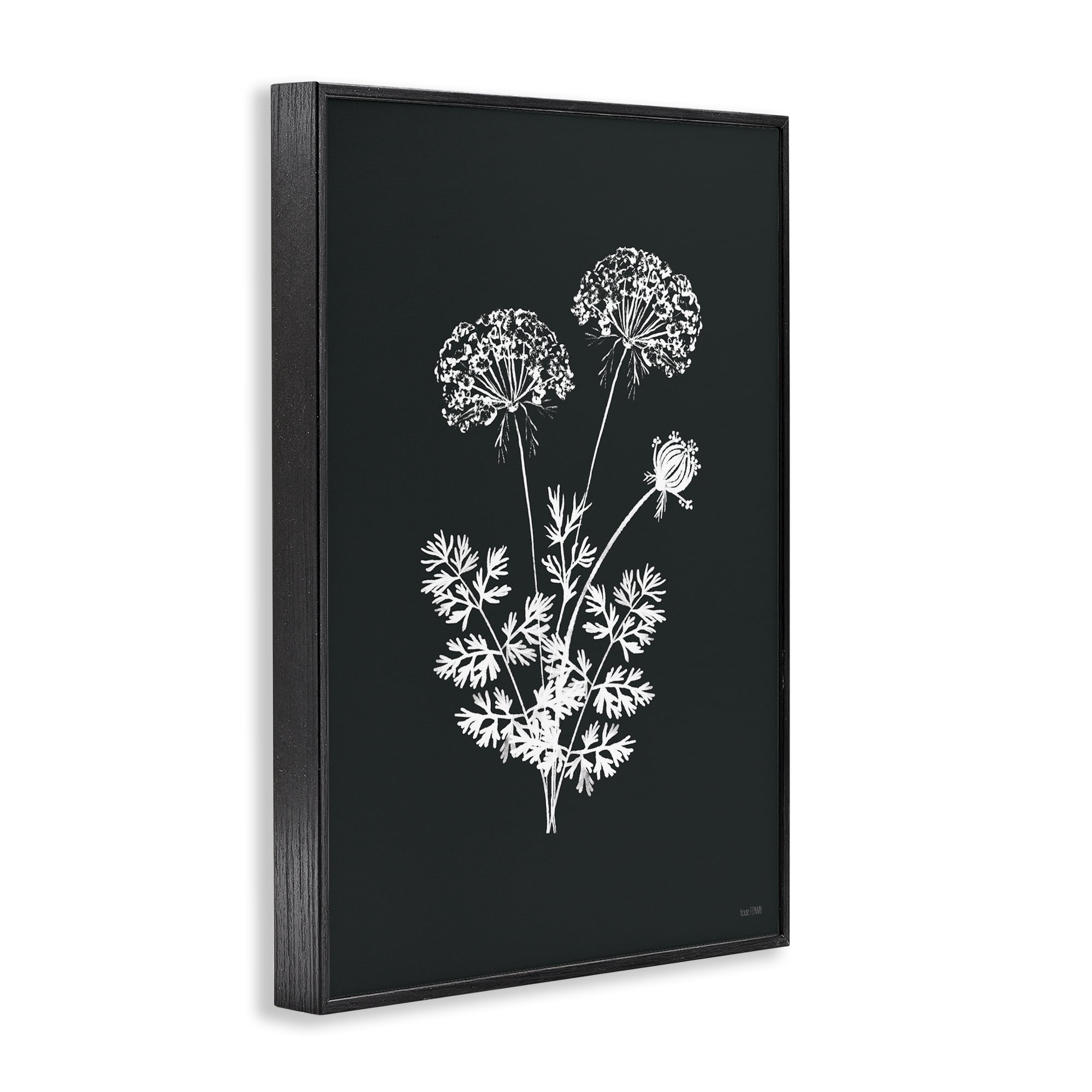 Stupell Industries Black Herb Bunches Botanical & Floral Painting Black Framed Art Print Wall Art, 12 x 18