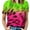 style-1, variant on Leopard Print Pattern Womens Tops Women's Fashion Casual Short Sleeve Flower Print Round Neck Pullover Top Blouse