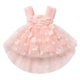 thumbnail image 3 of IBTOM CASTLE Toddler Baby Girls Birthday Party Dress Butterfly Embroidery Princess Tulle Tutu Wedding Pageant Evening Prom Ball Gown 12-18 Months Pink Floral, 3 of 8