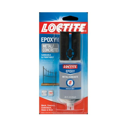 Loctite 1919325 Metal And Concrete Epoxy, Gray, 0.85 fl. (Best Epoxy For Metal To Metal)