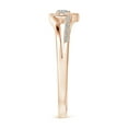 thumbnail image 4 of Angara Natural Diamond Heart Shaped Promise Ring in 14K Rose Gold for Women - Diamond Jewelry for April Born | 2.5mm Round Diamond Ring (Ring Size = 11), 4 of 10