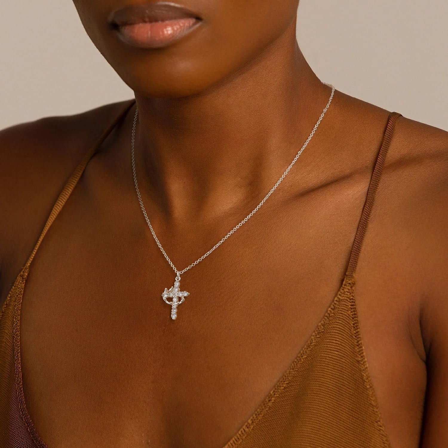Soleilie Christian Gift Stocking Stuffers Cross Necklace for women-Dainty 14k Gold Plated/Silver Plated Pendant Necklaces Simple Cute Tiny Necklace Jewelry for Women
