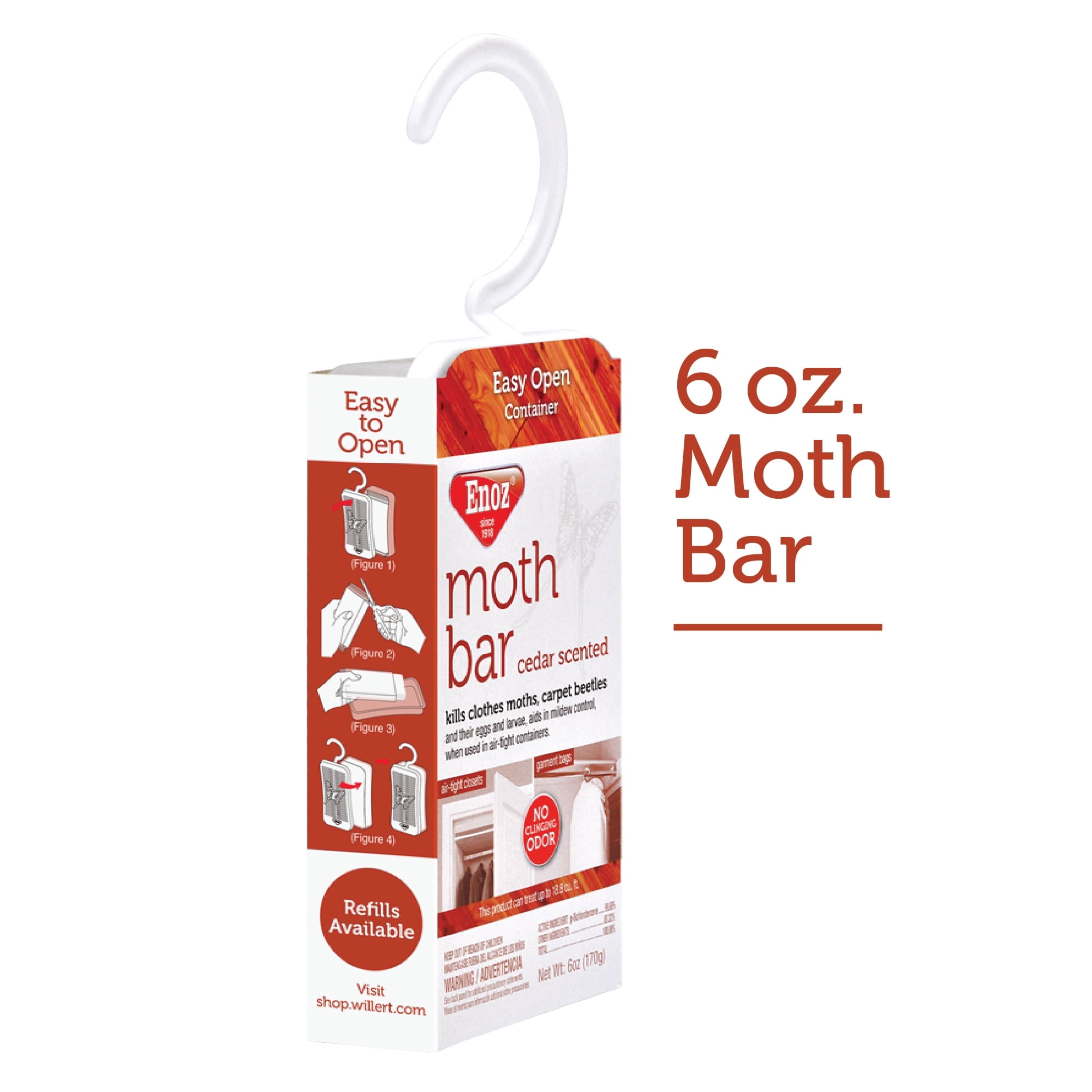 (3 Pack) Enoz Cedar Moth Bar, Hanging Moth Killer, 6 oz