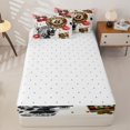 thumbnail image 4 of Castle Fairy Leopard Print Billiard Zipper Twin Comforter Sets with Fitted Sheet and 2 Pillowcases, Animal Cheetah Zipper Bedding Set, Black Red Brown,4-Piece, 4 of 6