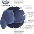 thumbnail image 4 of Husband Pillow Dark Blue, Standard+ Original Reading Pillow in Bed Rest Chair, Shredded Memory Foam Large Lounge Cushion Adult Backrest w/ Arms, Comfy Back Support for Sit Sitting Up, Removable Cover, 4 of 9