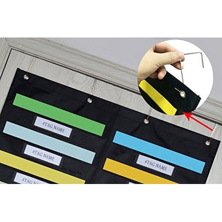 Godery 20-Pocket Polyester Wall Mount File Organizer, Assorted Colors