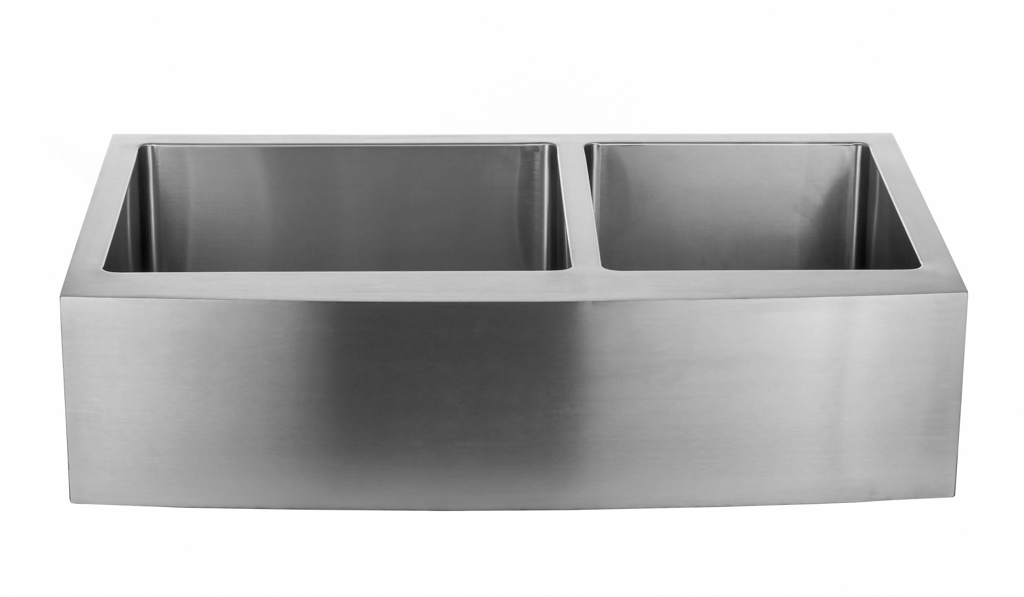 Miseno MNO163620F6040 36 in. Farmhouse Double Basin Stainless Steel Kitchen Sink with Apron Front 60-40 Split Drain Assemblies & Fitted Basin Rack