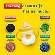 NIDO Kinder 1+ Powder Beverage Mix, Immunity Toddler Milk with Vitamins A, C, D, Iron to Support Growth, 12.6 oz Canister