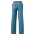 thumbnail image 4 of Men's Casual Pants - Mid Rise Solid Full-Length Everyday Trousers with Drawstring and Pockets for Comfort, 4 of 4