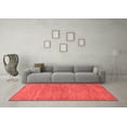 thumbnail image 3 of Ahgly Company Machine Washable Indoor Square Abstract Red Modern Area Rugs, 5' Square, 3 of 4