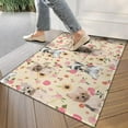 thumbnail image 4 of Yorkie Dog and Flower Florals Door Rugs,Washable Non Slip Door Mats Indoor,Decorative Door Mats,Entry Mat Indoor for Entrance,Bedroom,Kitchen,Bathroom,17"x30", 4 of 6