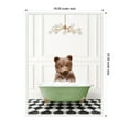 thumbnail image 5 of Kate and Laurel Bear Cub in Green Bathtub Checker Floor Framed Canvas Wall Art by Amy Peterson 18 x 24 Sylvie White, Whimsical, Animals, Humor, Bathroom Art for Wall Decor, Living Room, Bedroom, 5 of 8