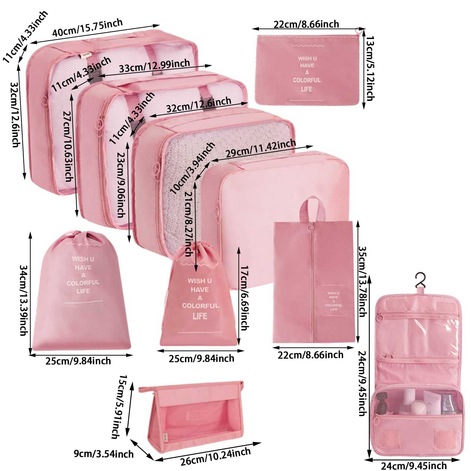 ZZERHUOO Packing Cubes For Travel 10Pcs Travel Cubes Set Foldable Suitcase Organizer Lightweight Luggage Storage Bag Better And Gardens Comforter Organizer Large Cloth Storage under The Bed Storage