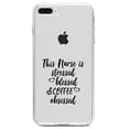 thumbnail image 1 of DistinctInk Clear Shockproof Hybrid Case for iPhone 7 PLUS / 8 PLUS (5.5" Screen) TPU Bumper Acrylic Back Tempered Glass Screen Protector - This Nurse Is Stressed Blessed & Coffee Obsessed, 1 of 5