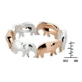 thumbnail image 4 of Two Tone Elephant Line Up Rose Gold Vermeil over Sterling Silver Ring-6, 4 of 5