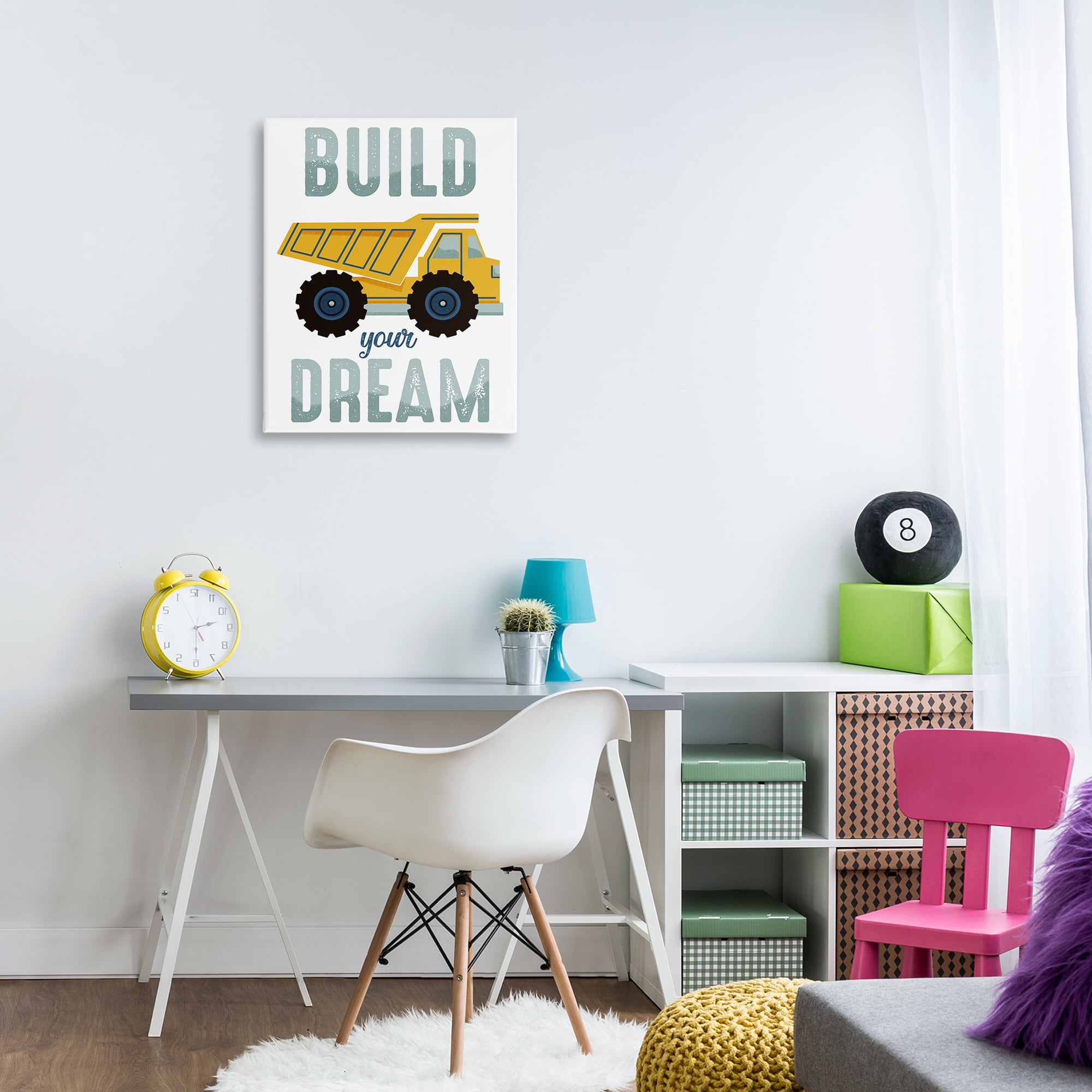 Stupell Industries Build Your Dream Construction Transportation Painting Wrapped Canvas Art Print Wall Art, 24 x 30