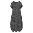 thumbnail image 4 of YOHOME Women O-Neck Short Sleeve Dot Printing Dress With Pockets Maxi Dress, 4 of 4