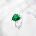 thumbnail image 6 of Juwaliy Women Heart Ring 925 Sterling Silver Dolphin May Birthstone Emerald Green Solitaire Ring Jewelry Birthday Mother's Day Gift, 6 of 10