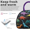thumbnail image 2 of Sac à Lunch Dinosaure Abstrait Moderne pour Femmes, Mignon Bébé Dino avec Étoiles Colorées et Design Forestier, Sac Isolé Réutilisable pour Travail Ou Pique-Nique, 2 of 4