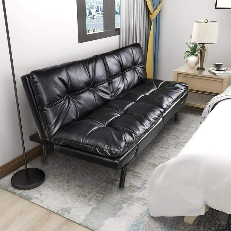 Opoiar Futon Sofa Bed,Small Splitback Linen Fabric Memory Foam