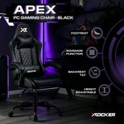 X Rocker Apex PC Gaming Chair with Massage Function and Footrest, Black