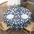 thumbnail image 3 of Paw Print Dog Bone Round Tablecloth 60"x60",Wrinkle Wipeable Table Cloth for Kitchen Dining Room Picnic Patio Party, 3 of 6