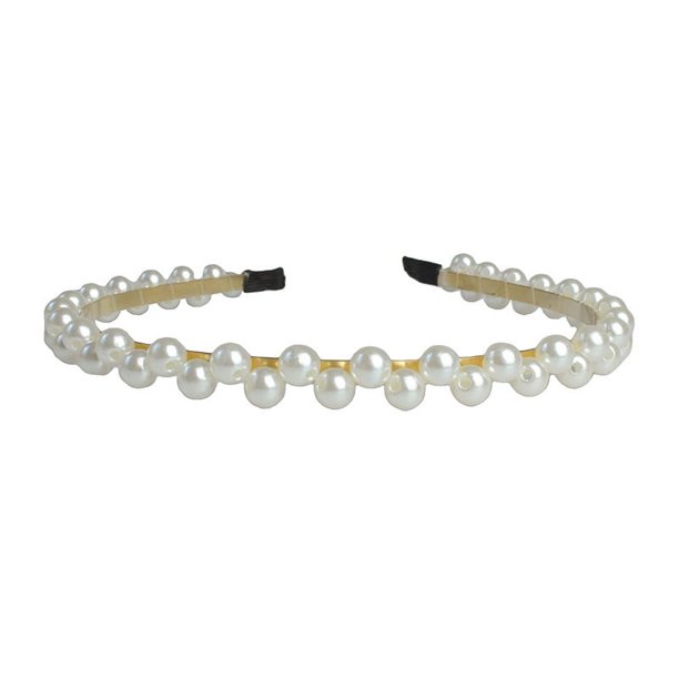 Diadema de perlas de gran tamaño hecha a mano con cuentas para accesorios para el cabello de adultos, diadema de perlas brillantes, artículo digno de regalo