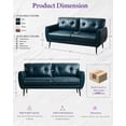 thumbnail image 2 of LAZZO 61" Faux Leather Loveseat, Mid Century Modern Tufted 2-Seat Sofa for Small Spaces, Blue, 2 of 7