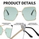 thumbnail image 3 of Gafas de sol huecas transfronterizas, gafas de sol modernas de montura grande, hechas de metal, 3 of 5