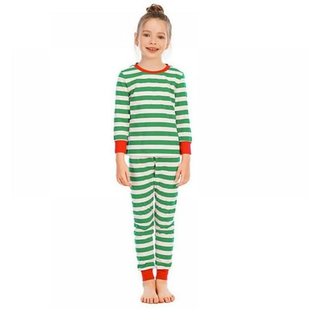 

Matching Family Christmas Pajamas Sets ELF Tee and Striped Bottom PJ s