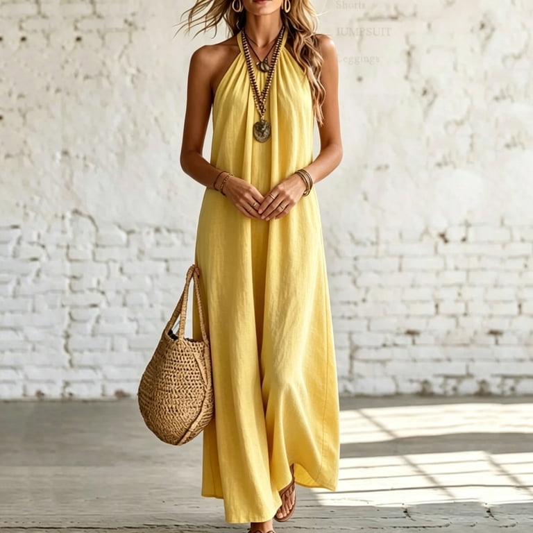 halter neck cotton maxi dress Halter Cotton Maxi Dress
